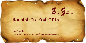 Barabás Zsófia névjegykártya
